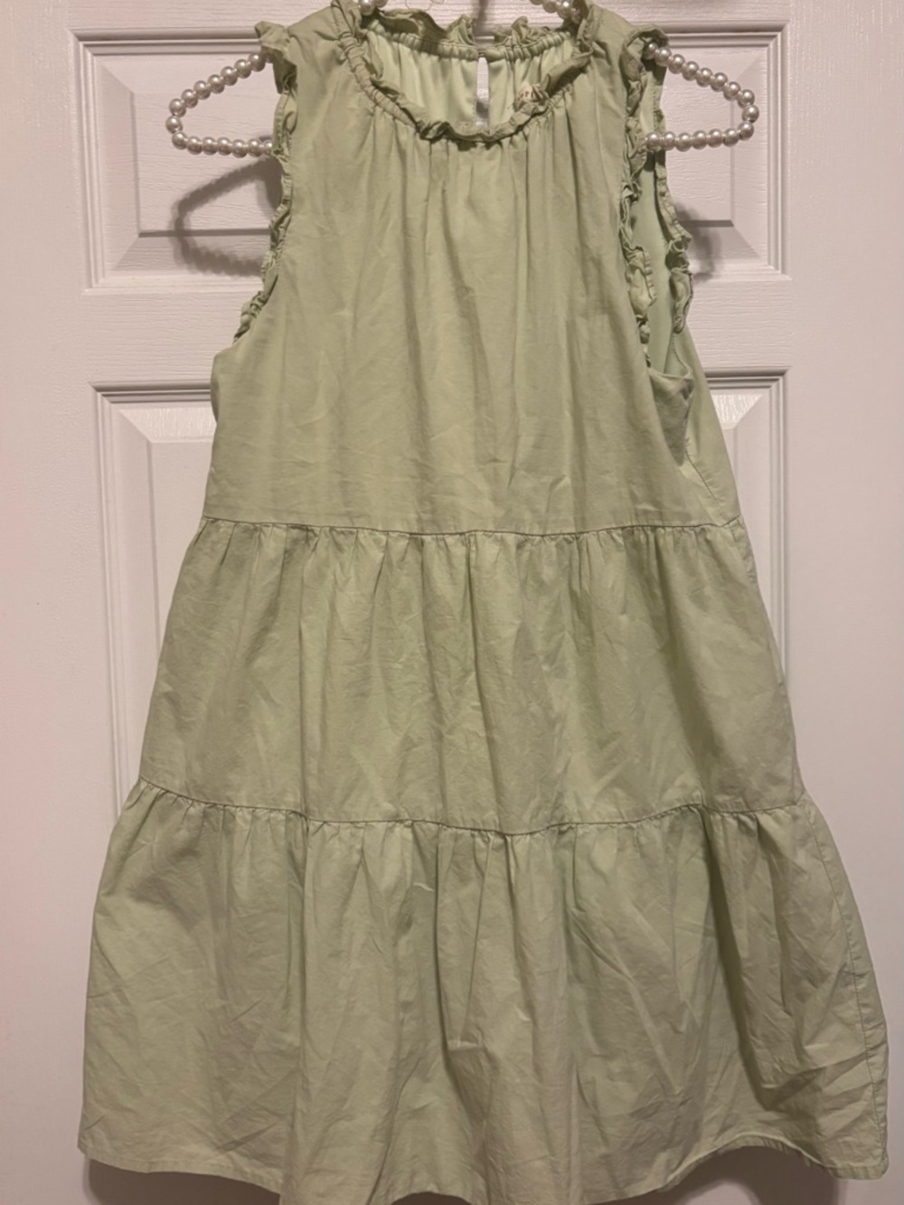 Girls' Ruffle Tiered Dress - Light Green